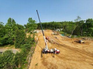 full picture showing crane on a project in Nj